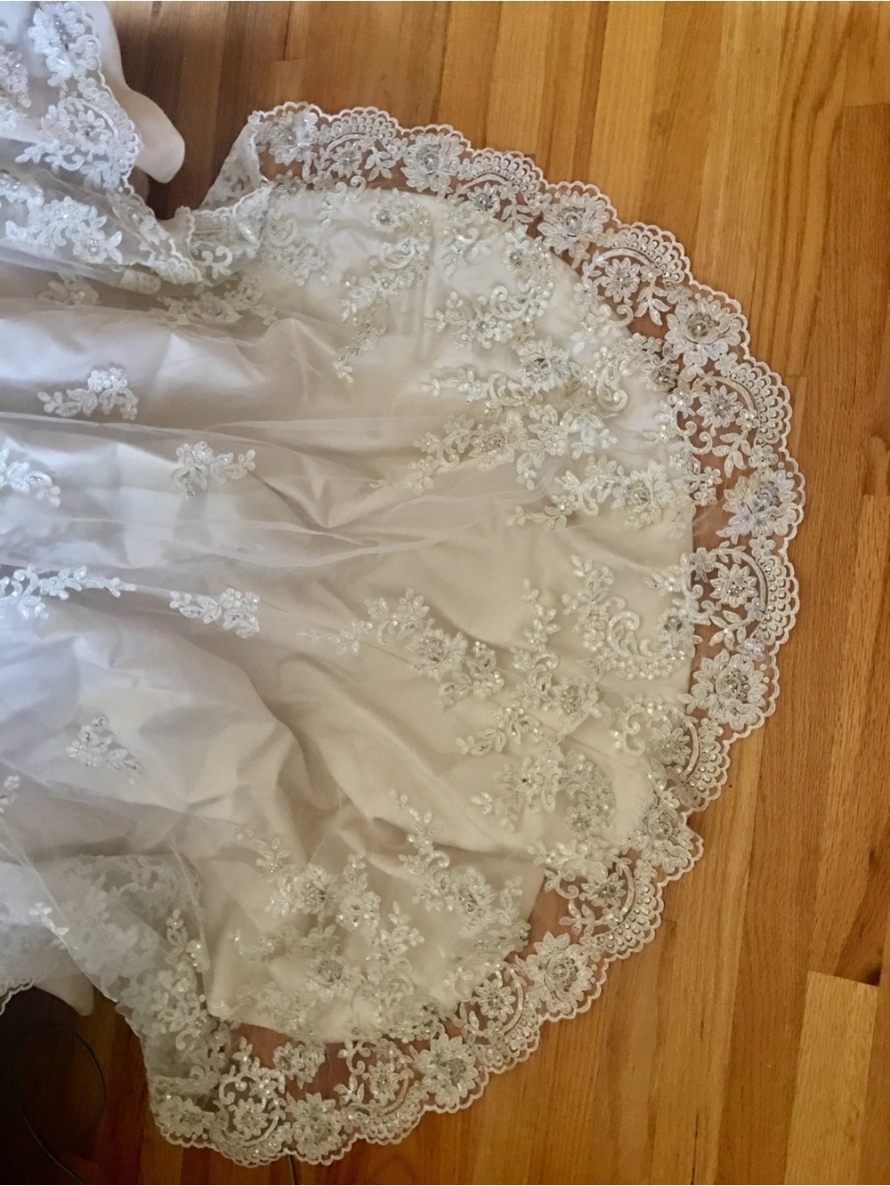 Maggie Sottero Ivory-Beaded Lace Bridal Train